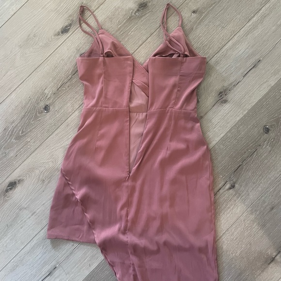 Lulu’s Let’s Celebrate Tonight Mauve Satin Dress - Picture 4 of 6